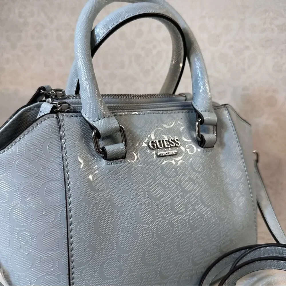 GUESS Kamri Mini Dome Satchel Light Blue with Adjustable Strap Crossbody NWOT